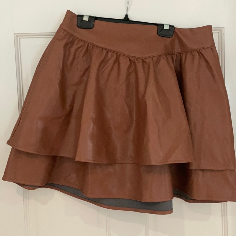 Faux leather skirt